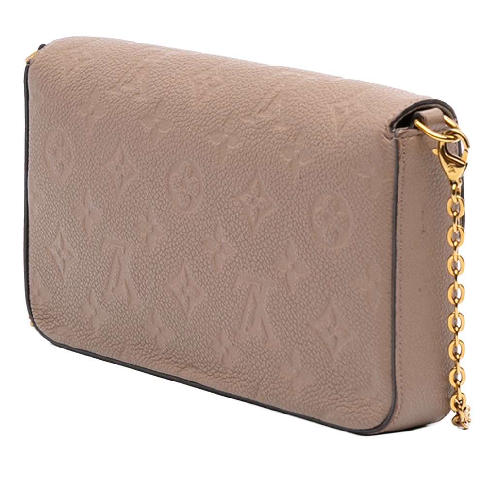 Louis Vuitton Monogram Empreinte Pochette Felicie Beige Leather Very good condition - Back View