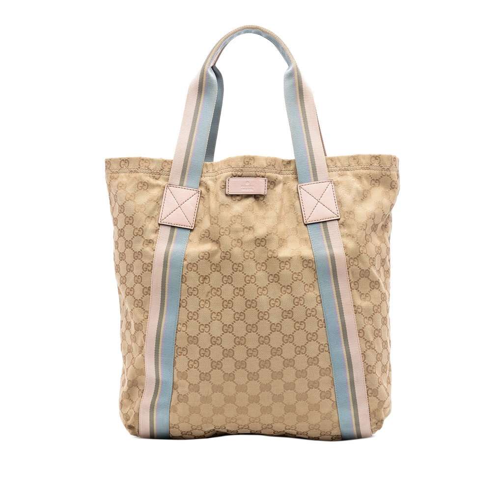 Gucci GG Canvas Web Tote Beige Very good condition - Front View