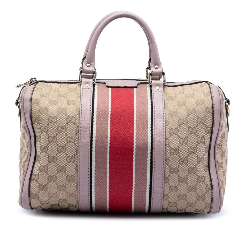 Gucci Medium GG Canvas Web Joy Boston Bag Beige Very good - Front View