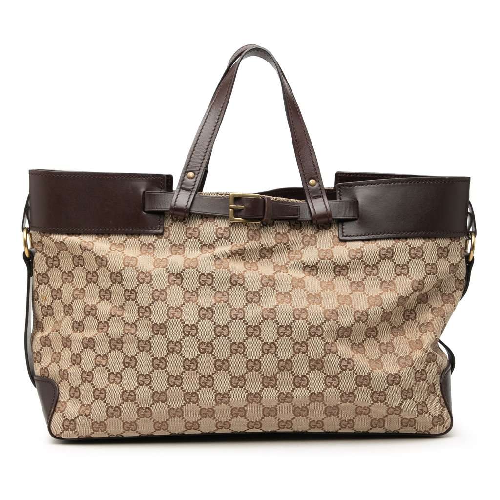 Gucci GG Canvas Tote Beige Good - Front View