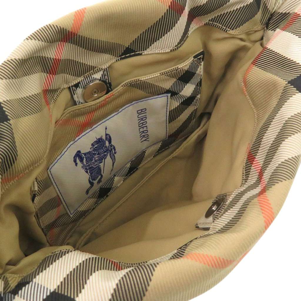 Burberry Supernova Check Nylon Drawstring Pouch Beige Very good - Model View