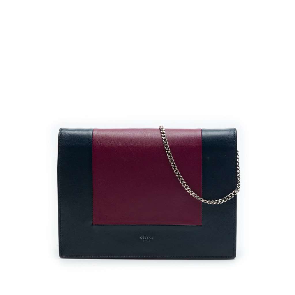 Celine Leather Frame Wallet on Chain Red Leather Very good - Front View