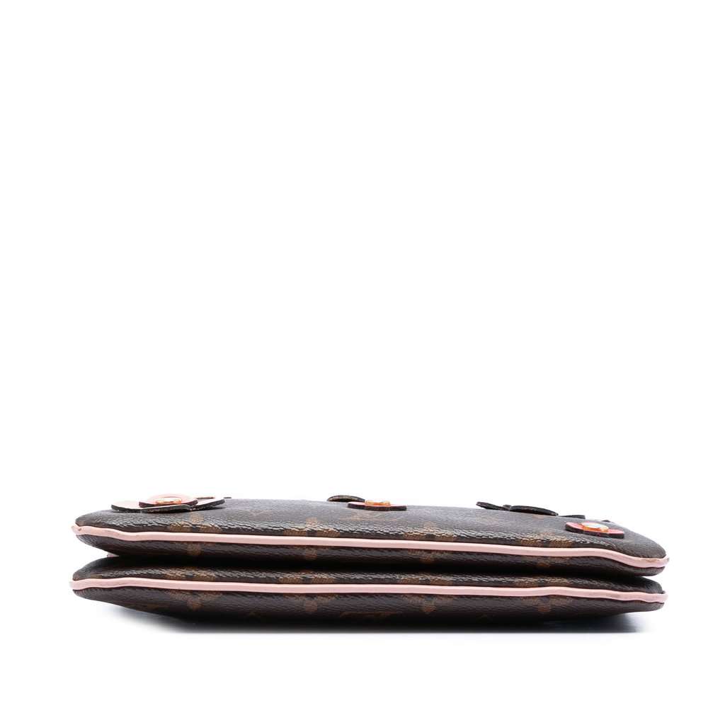 Louis Vuitton Monogram Blooming Flowers Double Zip Pochette Brown Very good - Inside View