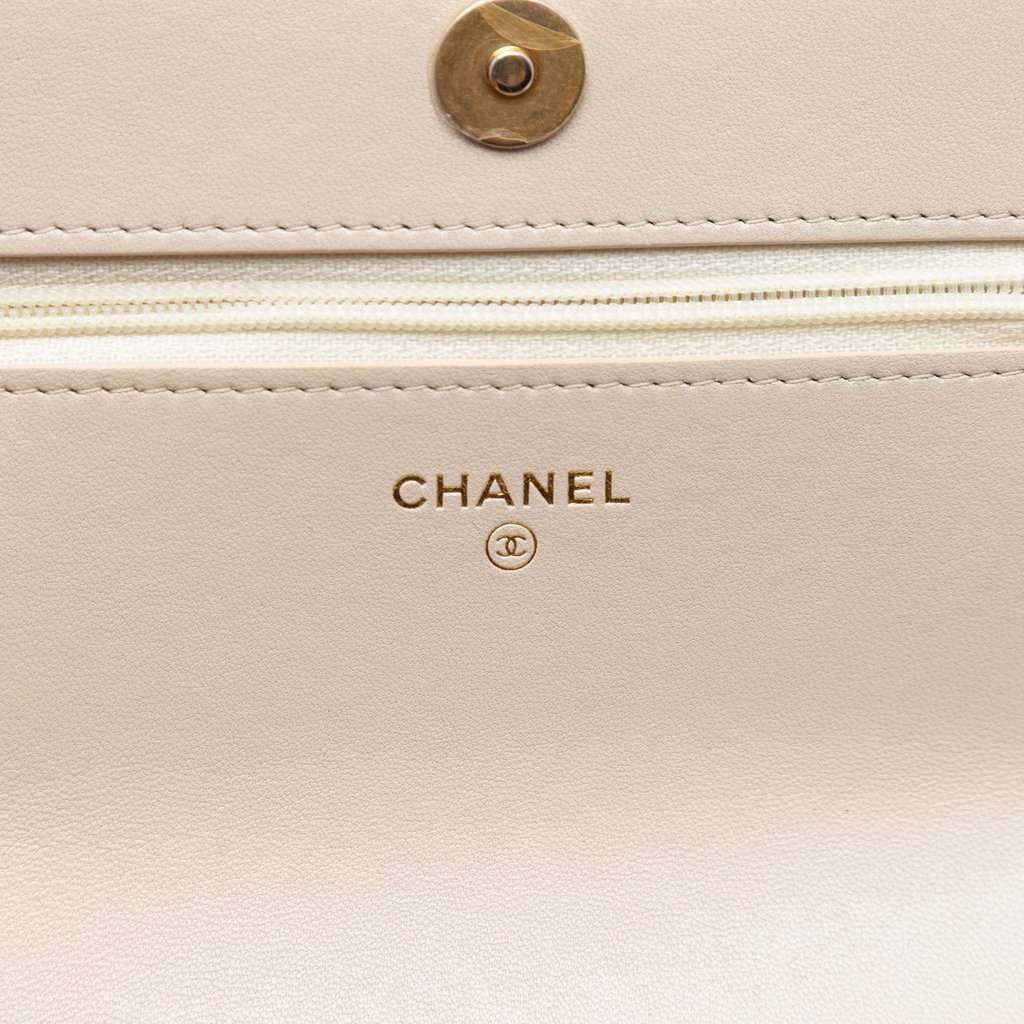 Chanel Quilted Lambskin 19 Wallet on Chain Brown Leather Very good - Box View