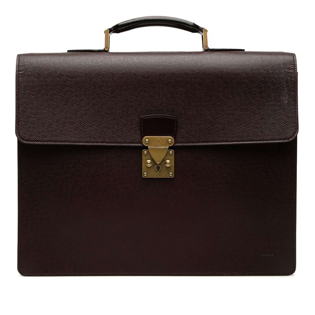 Louis Vuitton Taiga Moskova Briefcase Red Leather Very good condition - Front View