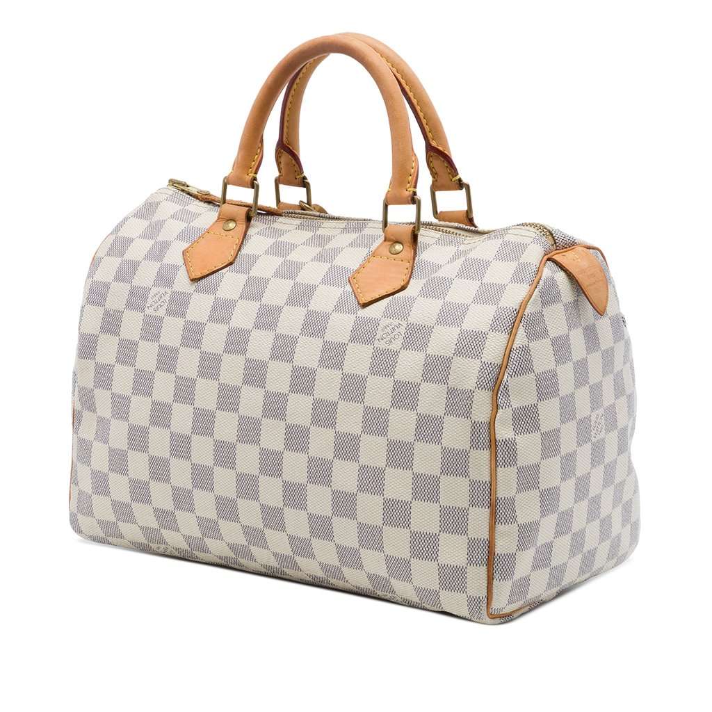 Louis Vuitton Damier Azur Speedy 30 White Good - Back View