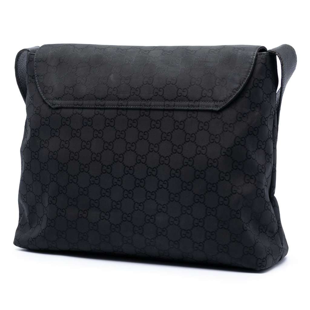 Gucci GG Canvas Messenger Bag Black Very good condition - Back View