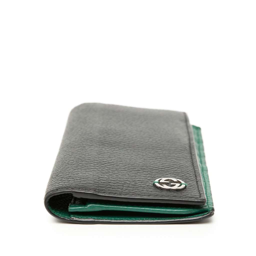 Gucci Calfskin Interlocking G Bifold Long Wallet Black Leather Very good - Inside View