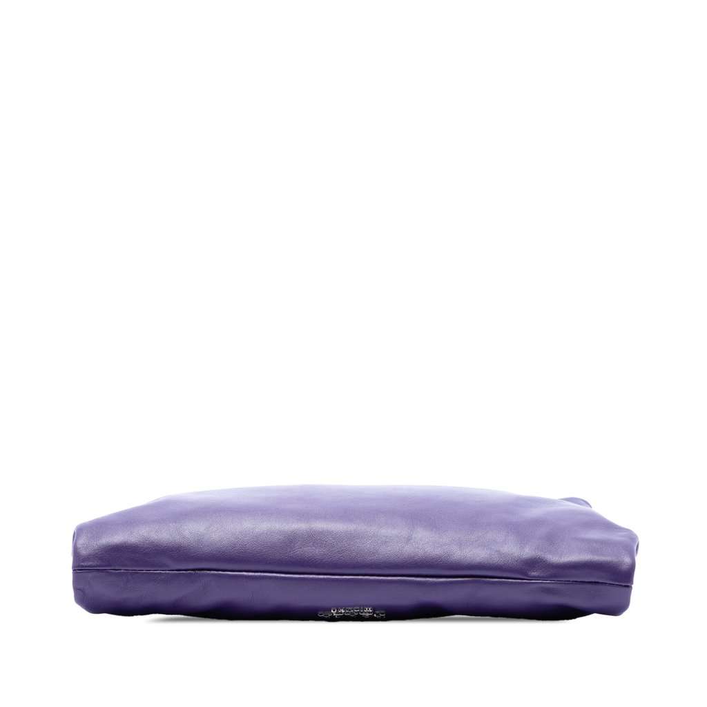 Prada Soft Calf Fold Over Shoulder Bag Purple Leather Very good condition - Inside View