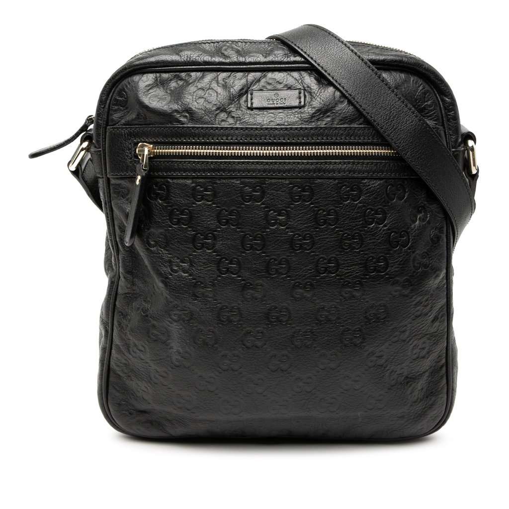 Gucci Guccissima Crossbody Black Leather Very good - Front View