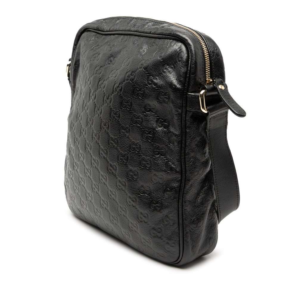Gucci Guccissima Crossbody Black Leather Very good - Back View