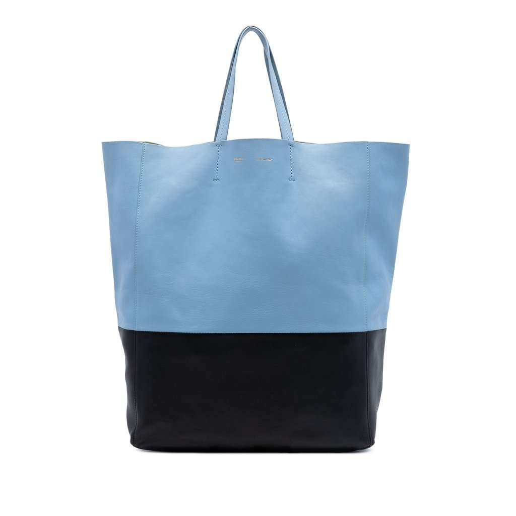 Celine Bicolor Leather Vertical Cabas Tote Blue Leather Very good condition - Front View