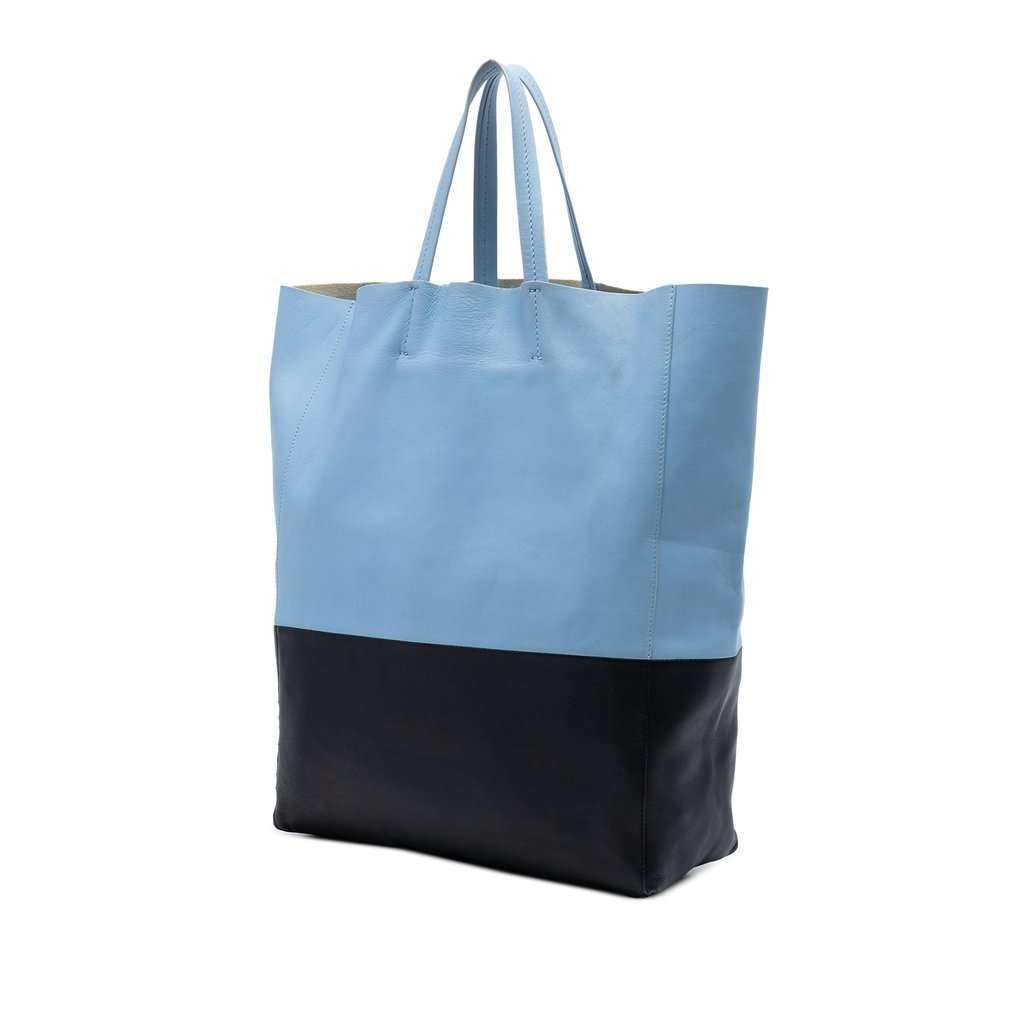 Celine Bicolor Leather Vertical Cabas Tote Blue Leather Very good condition - Back View