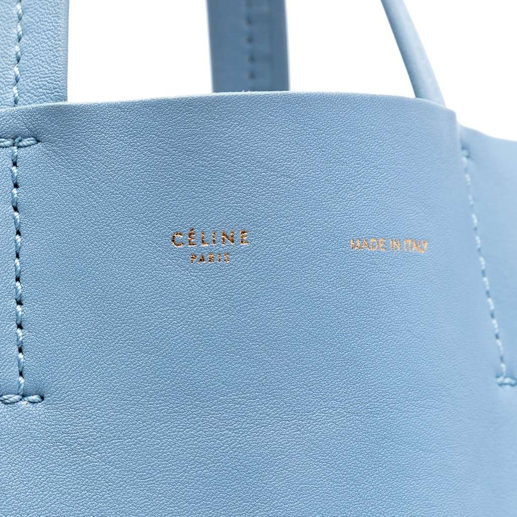 Celine Bicolor Leather Vertical Cabas Tote Blue Leather Very good condition - Box View