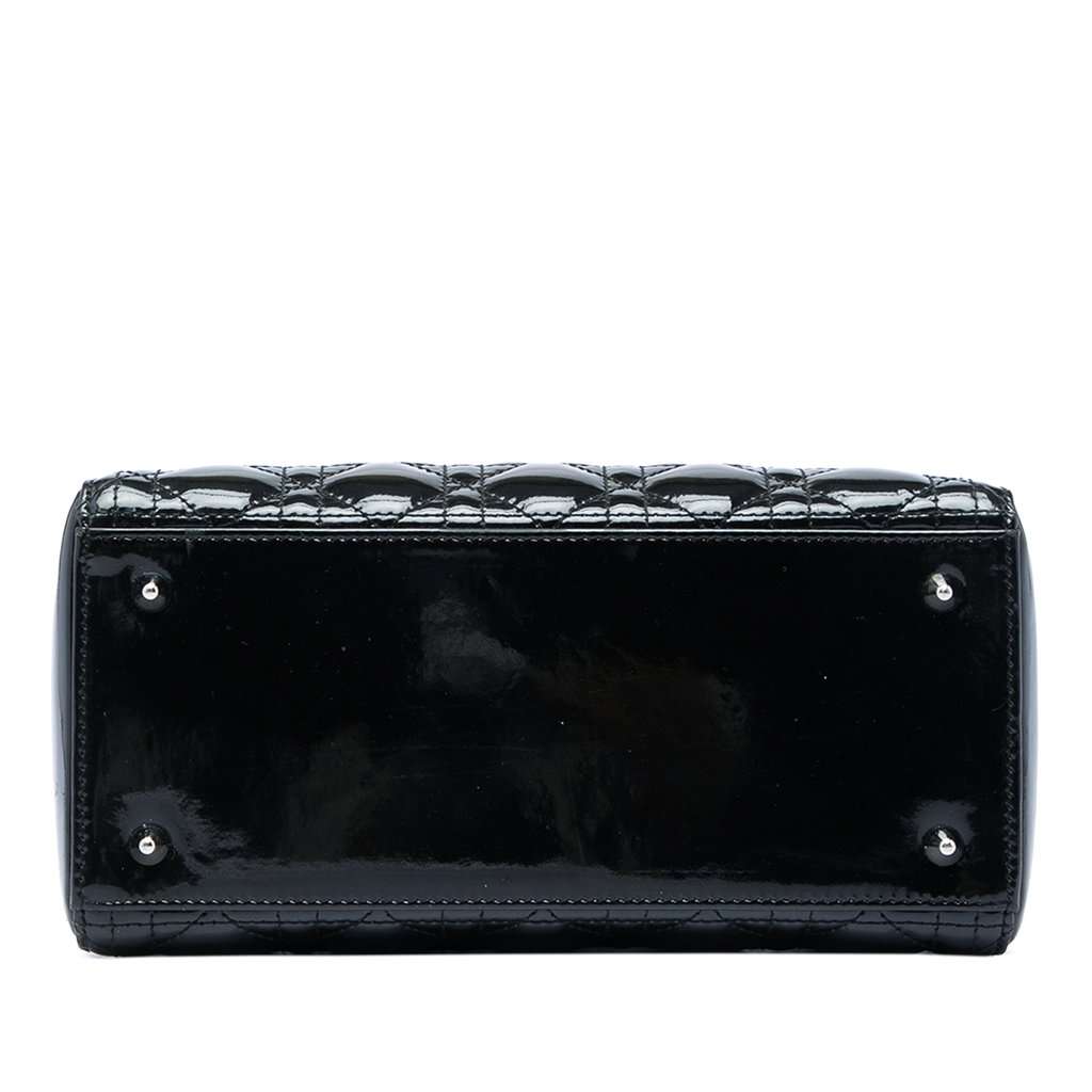 Dior Medium Patent Cannage Lady Dior Black Leather Very good condition - Inside View