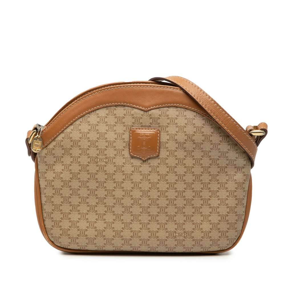 Celine Macadam Coated Canvas Crossbody Beige Very good - Front View