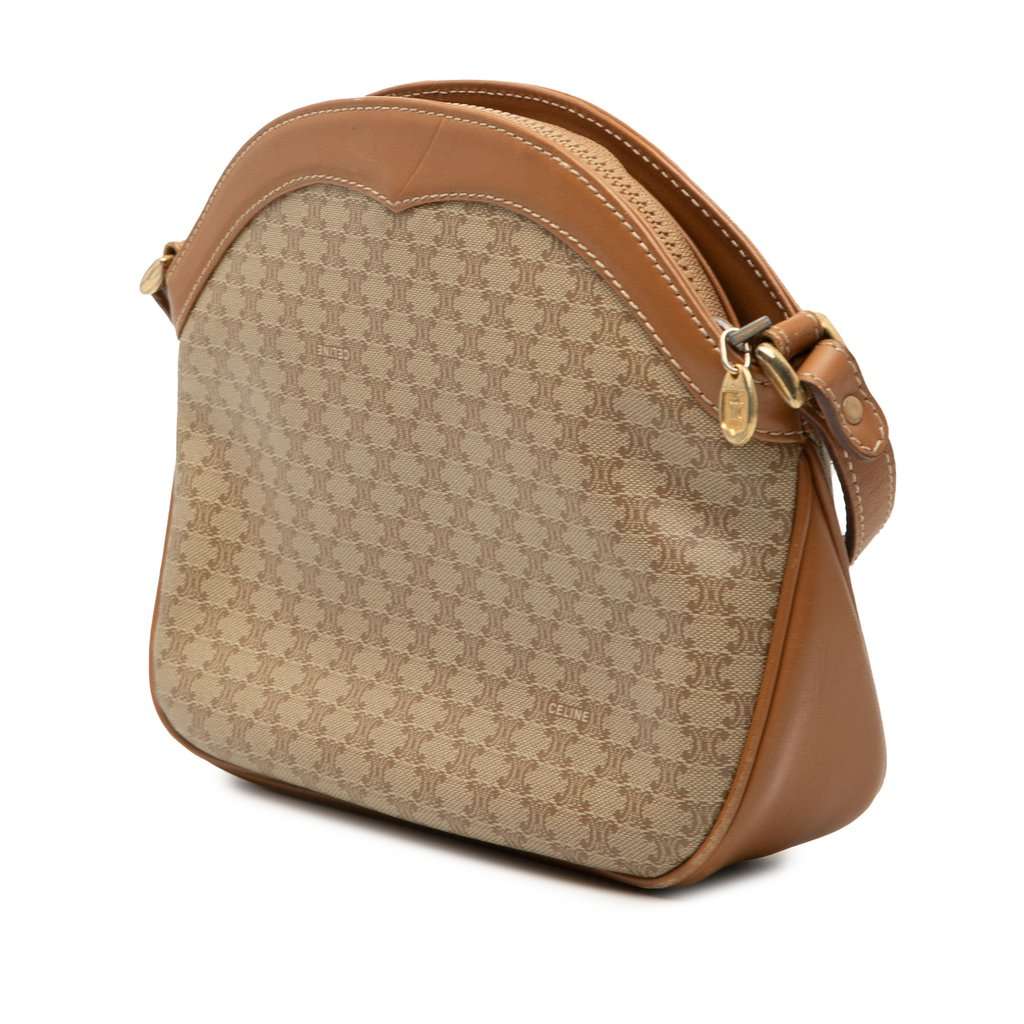 Celine Macadam Coated Canvas Crossbody Beige Very good - Back View