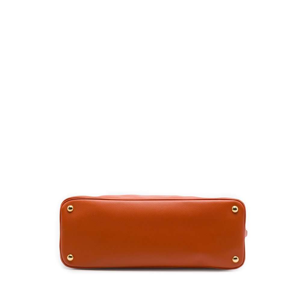 Prada Large Saffiano Lux Promenade Satchel Orange Leather Very good condition - Inside View