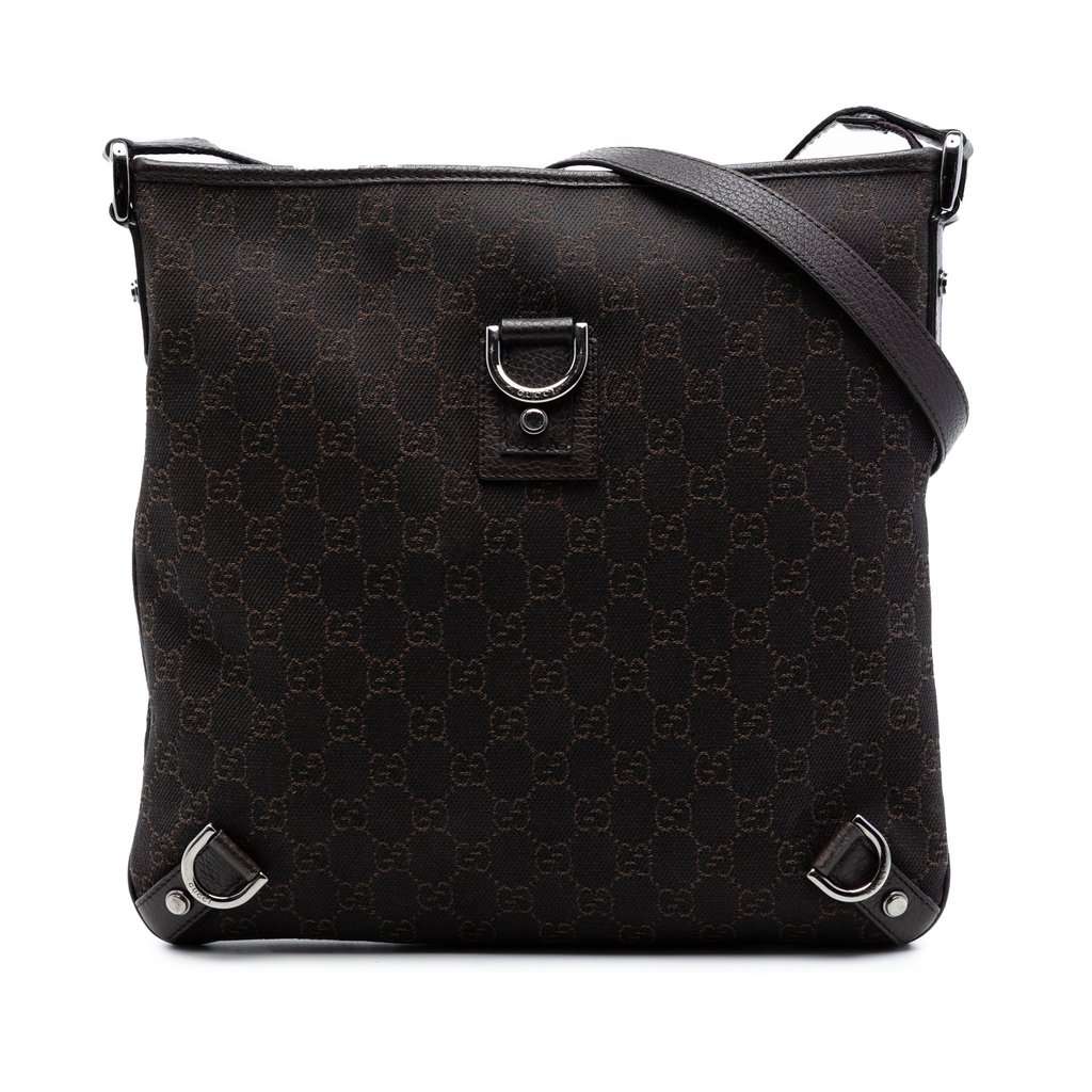 Gucci GG Denim Abbey D Ring Crossbody Brown Very good condition - Front View