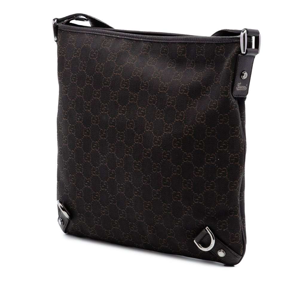 Gucci GG Denim Abbey D Ring Crossbody Brown Very good condition - Back View