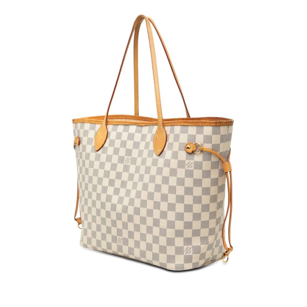 Louis Vuitton Damier Azur Neverfull MM White Good condition - Back View