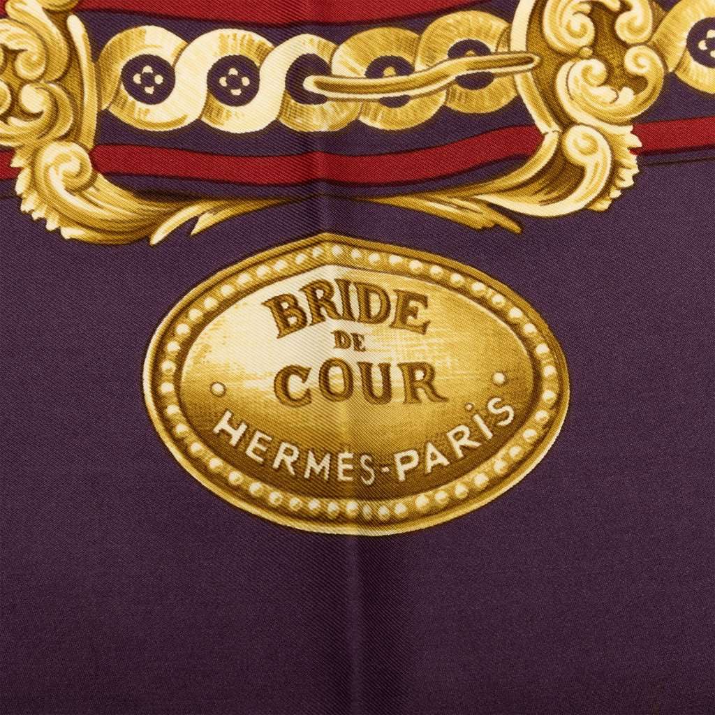 Hermès Bride de Cour Silk Scarf 90 Purple Very good - Back View