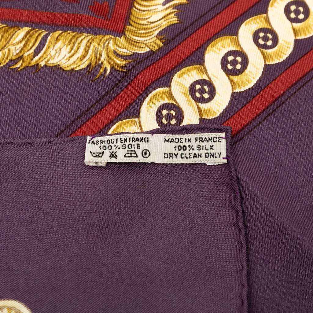 Hermès Bride de Cour Silk Scarf 90 Purple Very good - Inside View