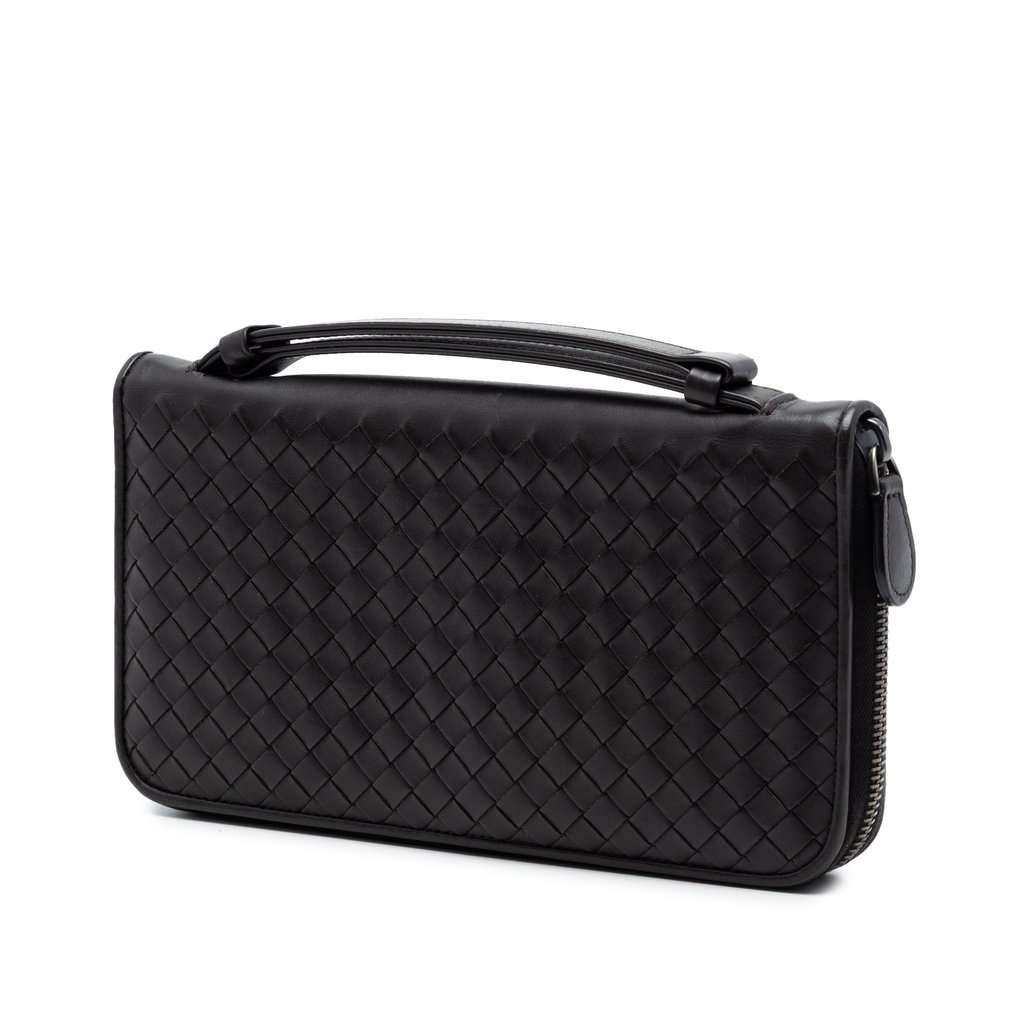 Bottega Veneta Nappa Intrecciato VN Travel Organizer Wallet Black Leather Very good condition - Back View