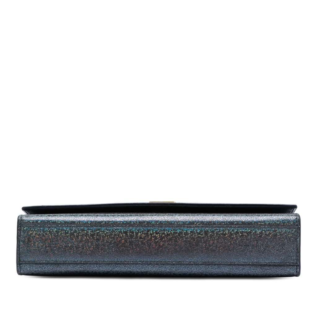 Saint Laurent Medium Glitter Leather Monogram Kate Crossbody Blue Leather Very good condition - Inside View