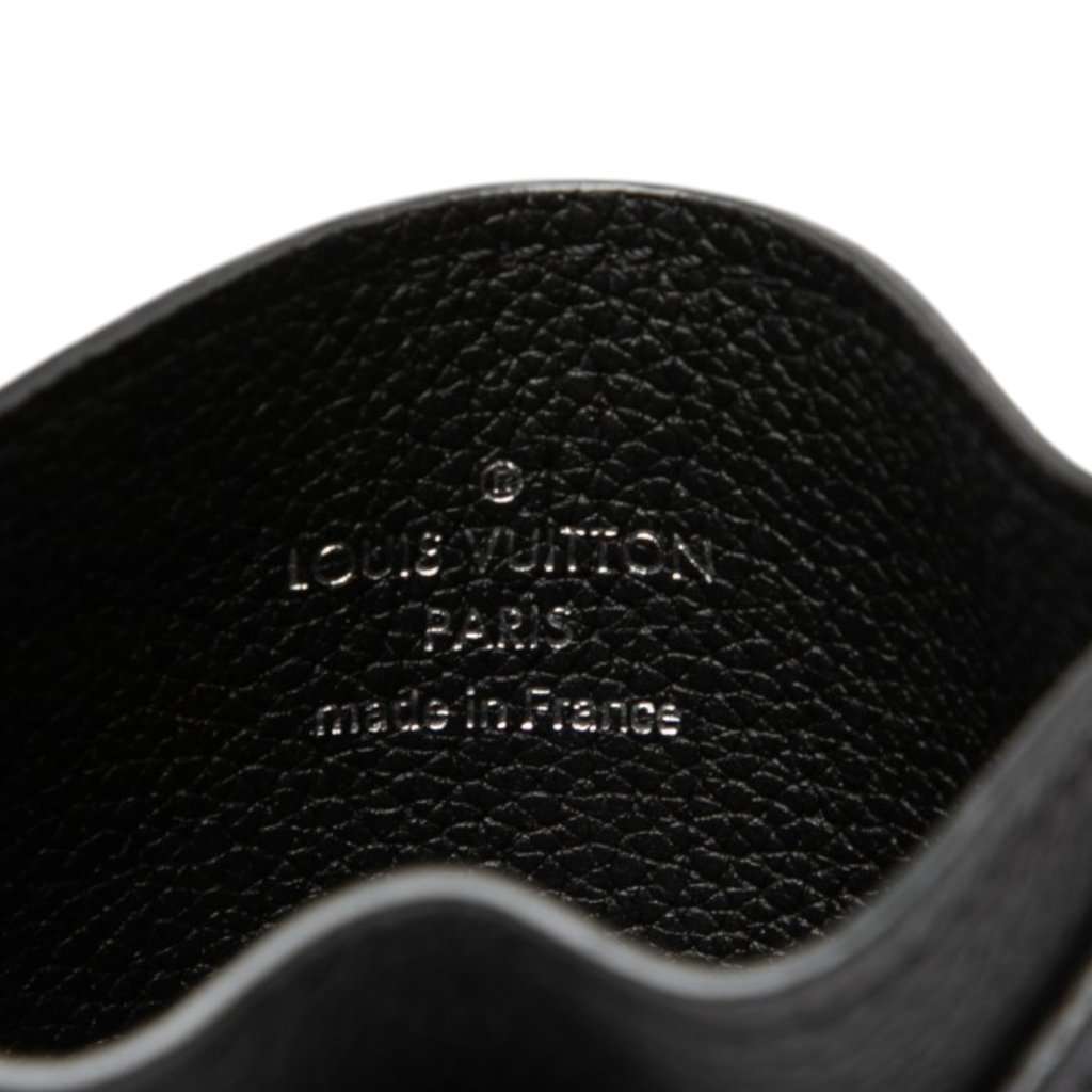 Louis Vuitton Calfskin Lockme Card Holder Black Leather Very good condition - Box View