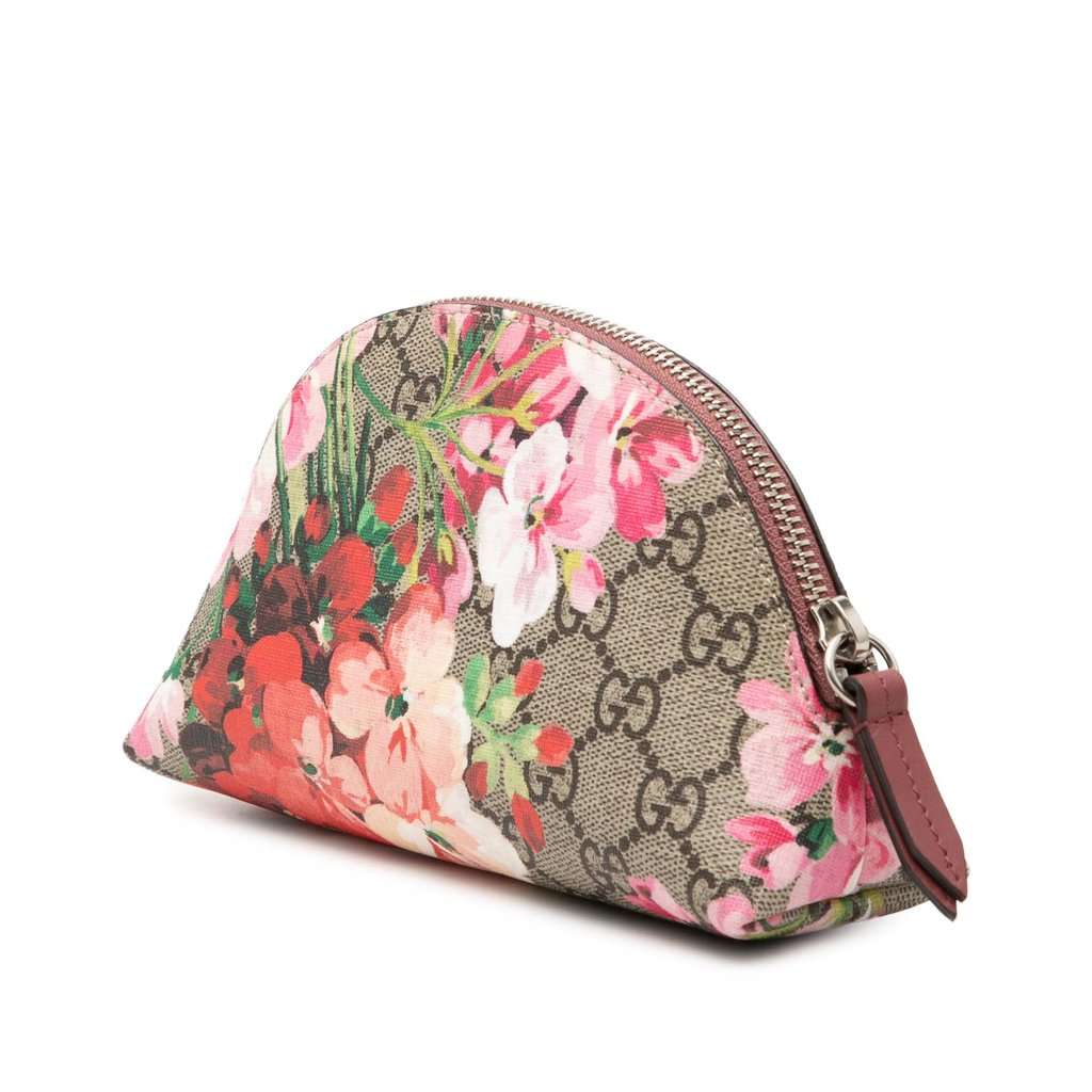 Gucci GG Supreme Blooms Cosmetic Pouch Beige Very good condition - Back View