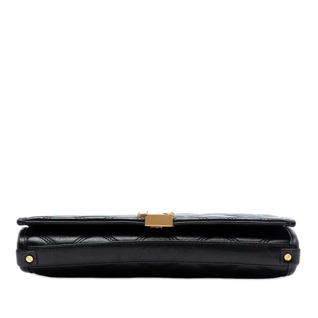 Saint Laurent Quilted Diamond Lambskin Becky Wallet on Chain Black Leather Very good - Inside View