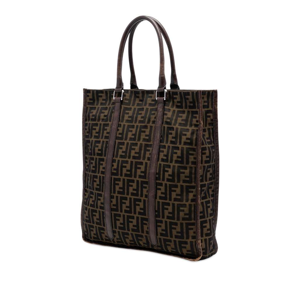 Fendi Zucca Canvas Vertical Tote Brown Very good - Back View