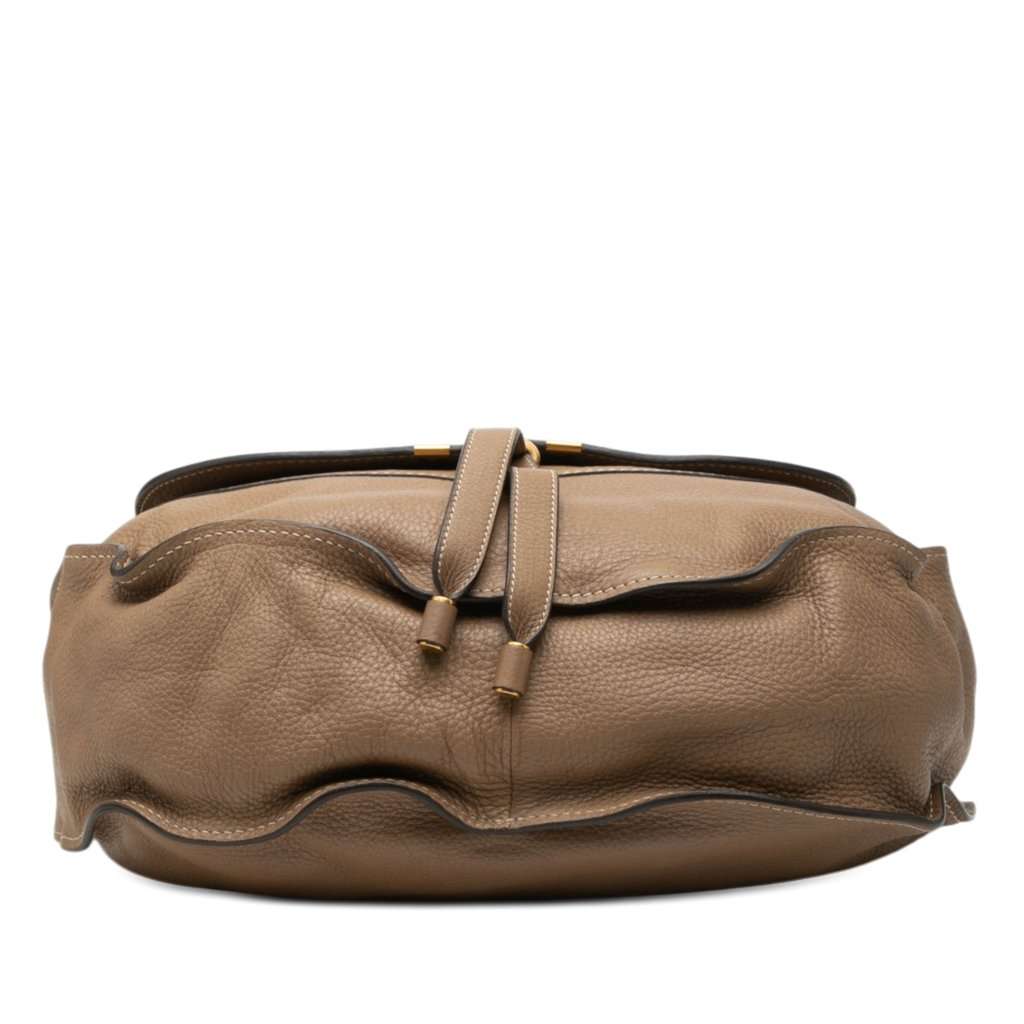 Chloé Large Pebbled Calfskin Marcie Hobo Brown Leather Very good condition - Inside View