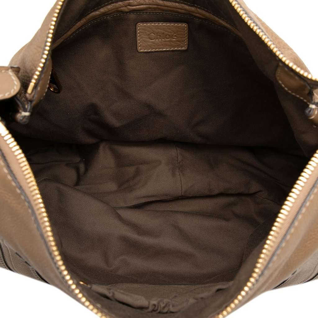 Chloé Large Pebbled Calfskin Marcie Hobo Brown Leather Very good condition - Model View