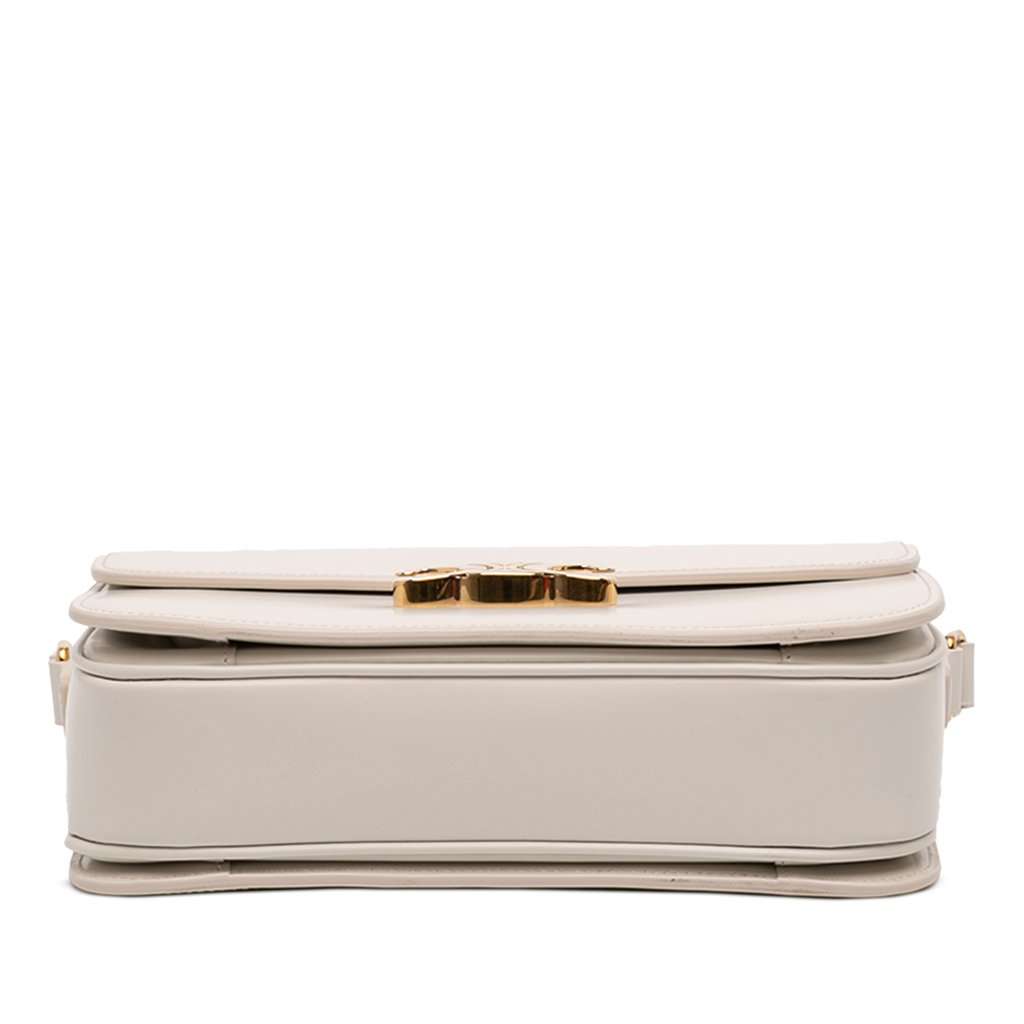 Celine Classique Shiny Calfskin Triomphe Crossbody White Leather Very good condition - Inside View