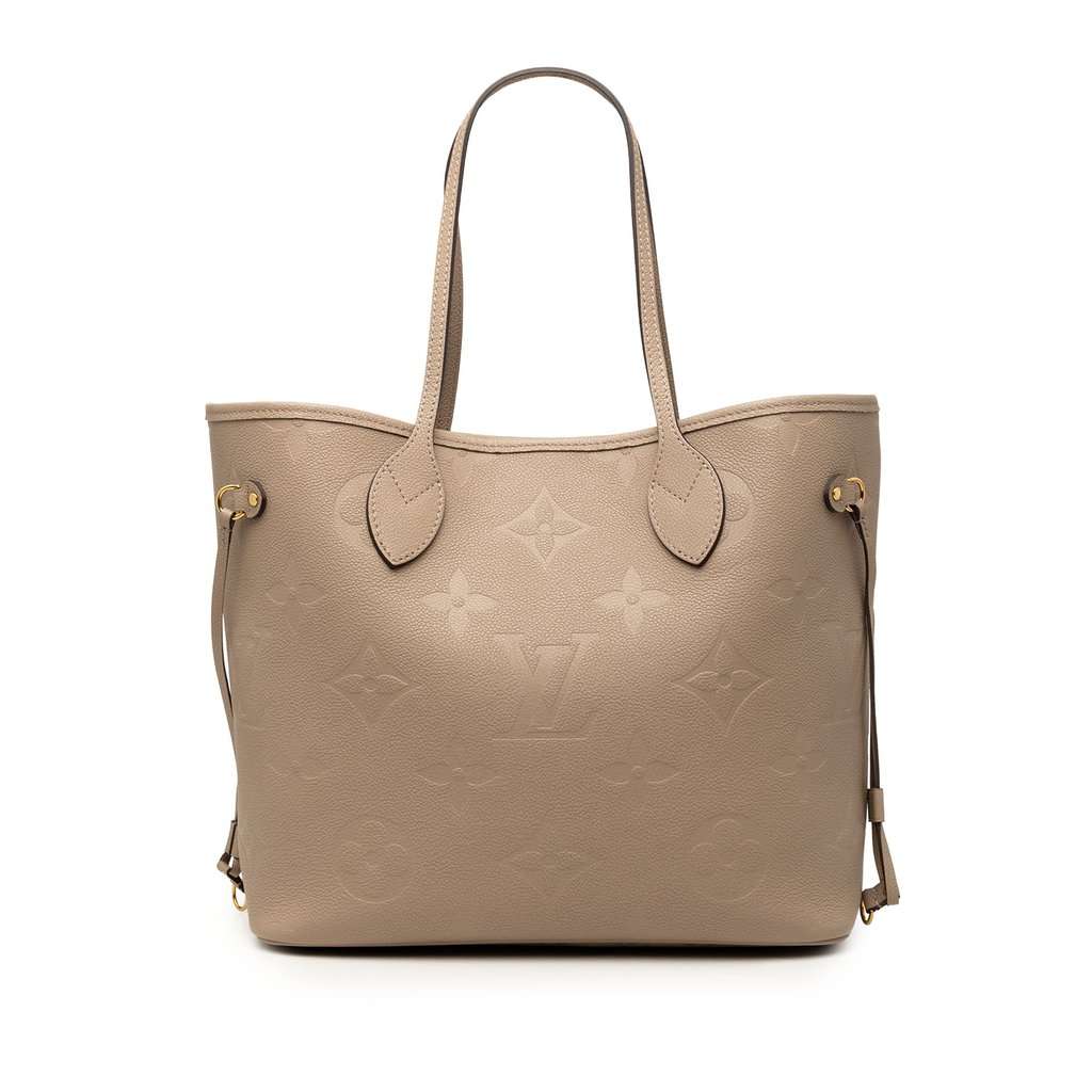 Louis Vuitton Monogram Giant Empreinte Neverfull MM Beige Leather Very good condition - Front View