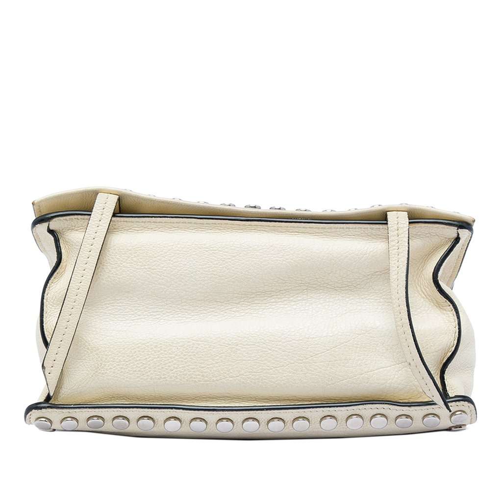 Prada Glace Calfskin Studded Etiquette Flap White Leather Very good - Inside View
