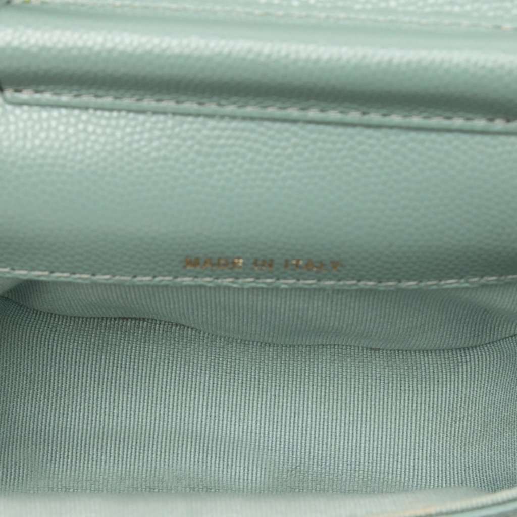 Chanel Micro Mini Classic Caviar Single Flap Green Leather Never worn, with tag - Model View