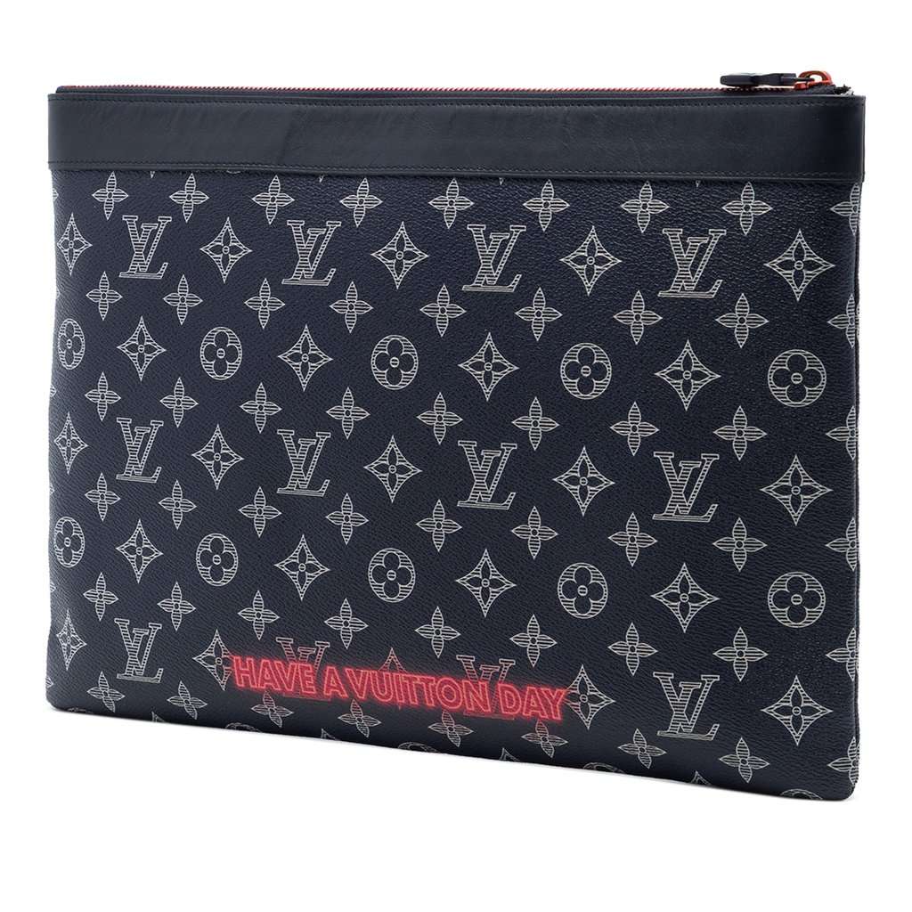 Louis Vuitton Monogram Ink Upside Down Apollo Pochette Blue Very good - Back View