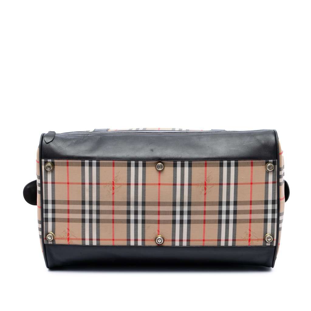 Burberry Haymarket Check Canvas Travel Bag Beige Very good - Inside View