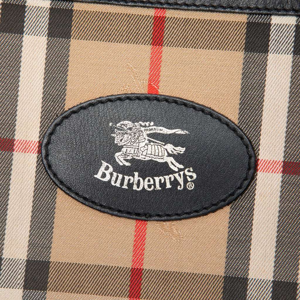 Burberry Haymarket Check Canvas Travel Bag Beige Very good - Box View