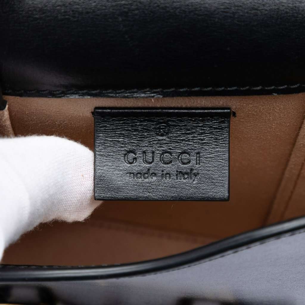 Gucci Mini Leather Horsebit 1955 Crossbody Black Leather Very good condition - Box View