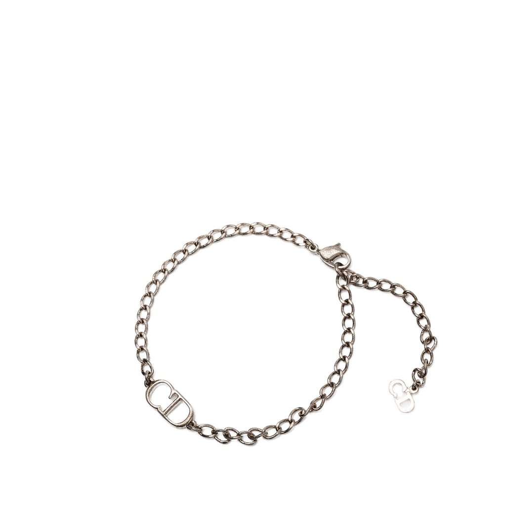 Dior Brass CD Logo Bracelet Silver Metal Very good condition - Back View