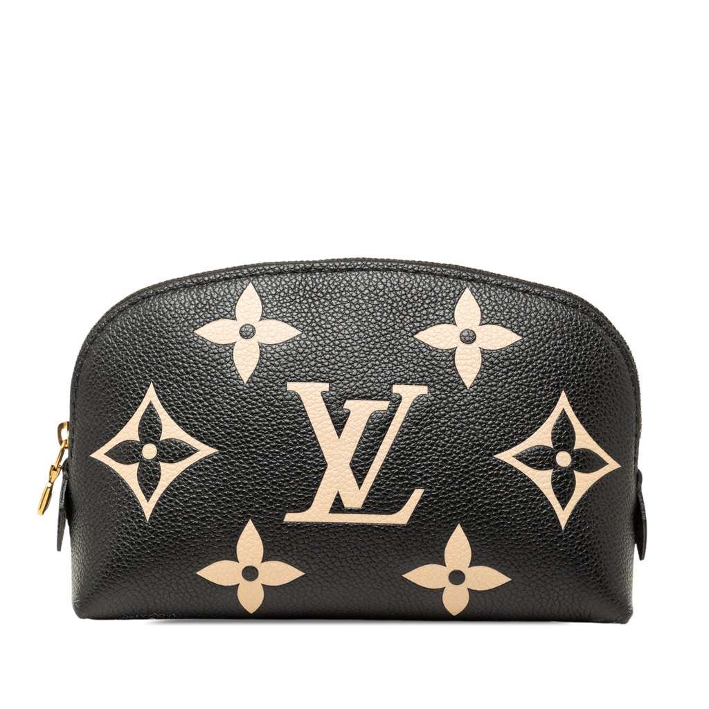 Louis Vuitton Bicolor Monogram Empreinte Cosmetic Pouch PM Black Leather Very good - Front View