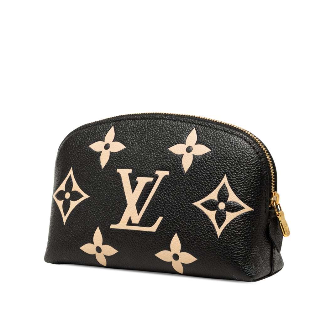 Louis Vuitton Bicolor Monogram Empreinte Cosmetic Pouch PM Black Leather Very good - Back View