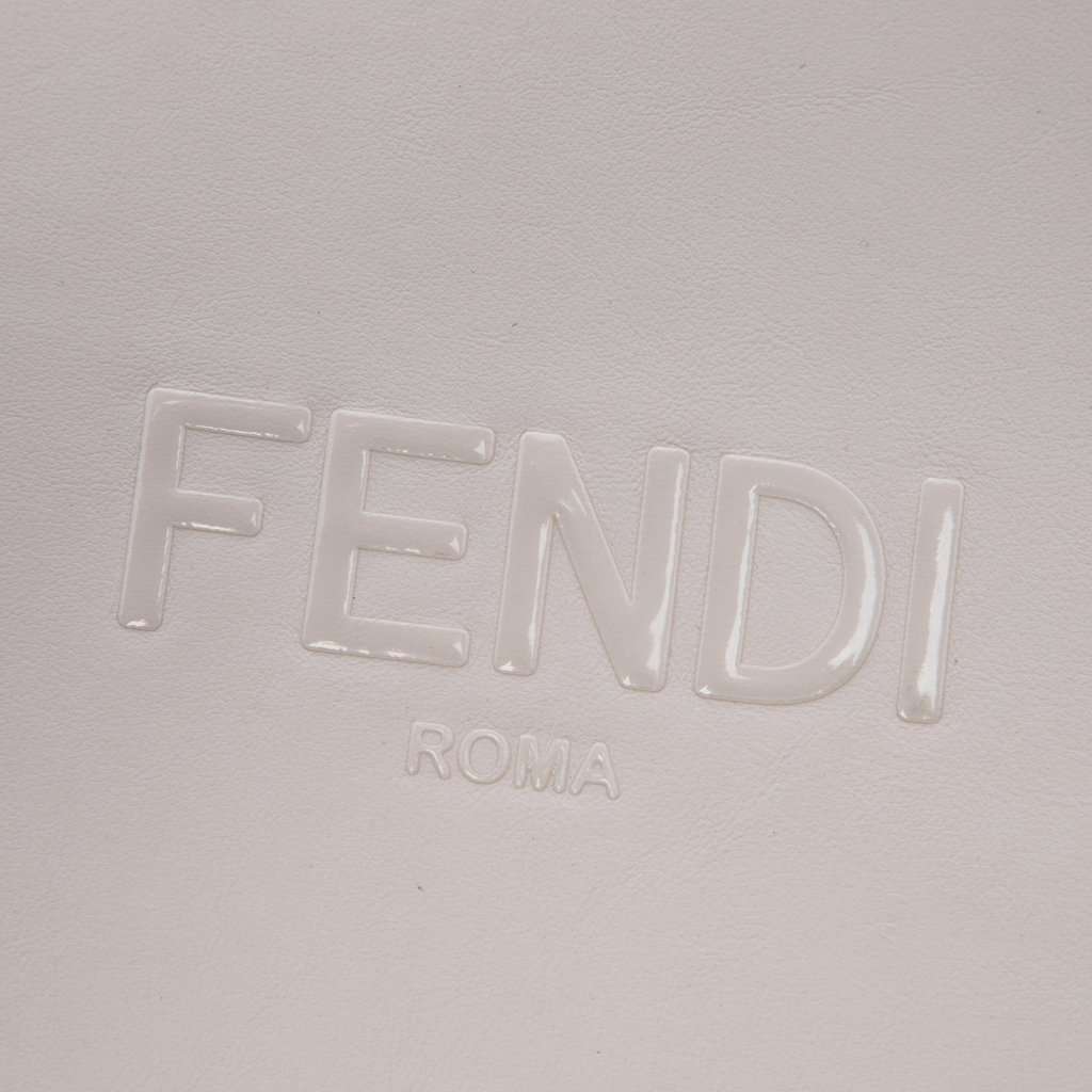 Fendi Small Leather Shopping Tote White Leather Very good - Box View