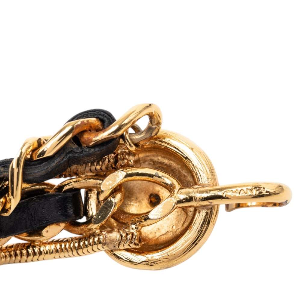 Chanel Gold Plated Leather Woven Chain Medallion Belt Gold Metal Very good condition - Inside View