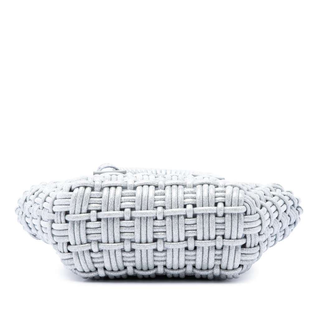 Balenciaga Metallic Faux Leather Bistro Basket Bag XXS Silver Very good - Inside View