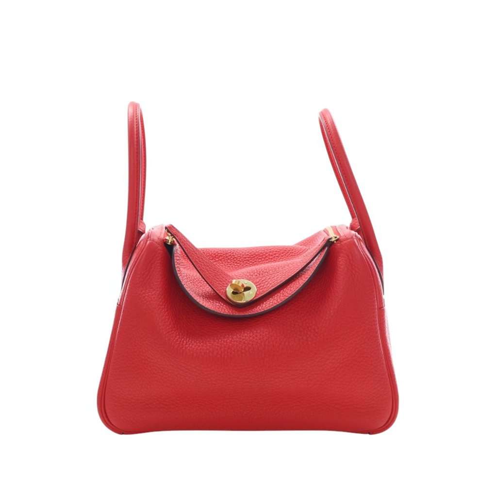 Hermès Clemence Lindy 26 Red Leather Very good condition - Front View